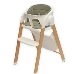 Chaise haute Grow With Me évolutive pliable Bois/Blanc