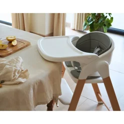 Chaise haute Grow With Me évolutive pliable Bois/Blanc
