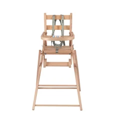 Chaise haute Sarah extra-pliante vernis couleur naturelle