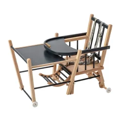 Chaise haute traditionnelle transformable Marcel anthracite