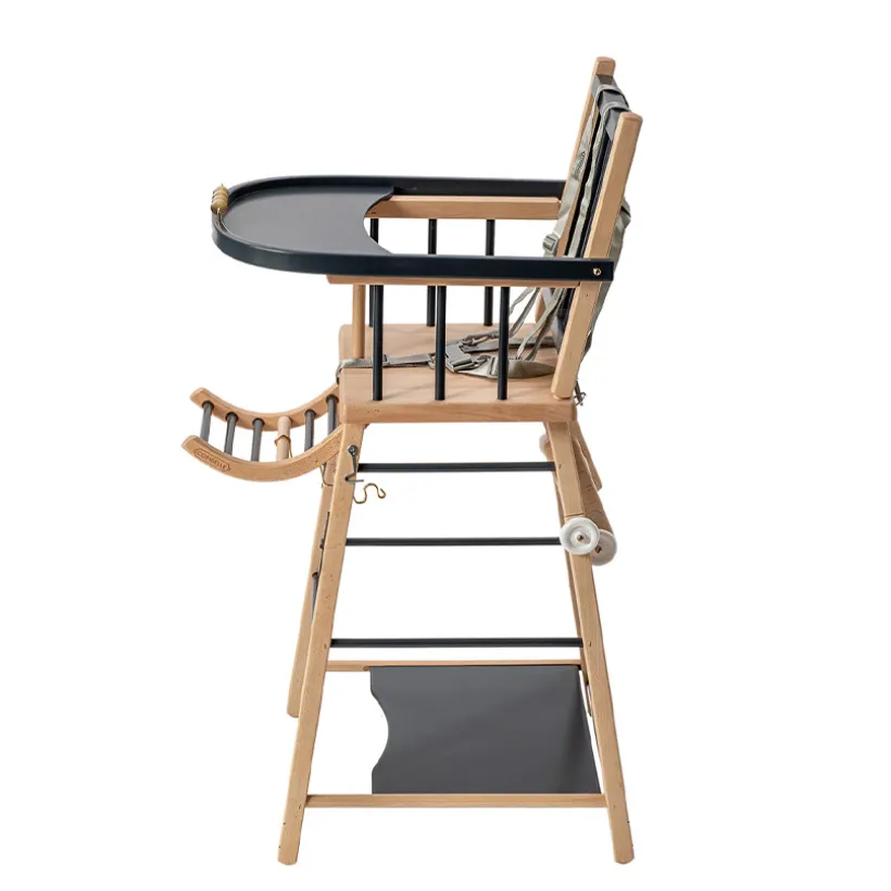 Chaise haute traditionnelle transformable Marcel anthracite