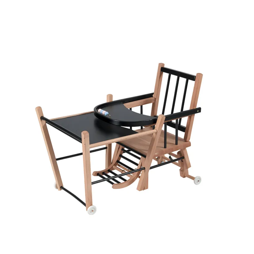 Chaise haute traditionnelle Marcel transformable – Hybride Noir