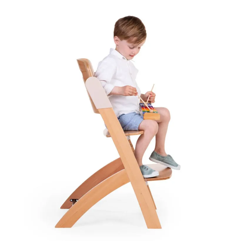 Chaise-haute évolutive Evosit coloris bois naturel/beige