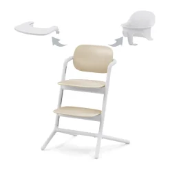 Chaise haute évolutive Lemo 3 en 1 sand white
