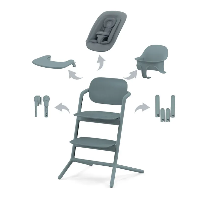 Chaise-haute évolutive Lemo 4 en 1 - Stone blue