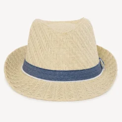 Chapeau trilby en paille avec galon pour garçon