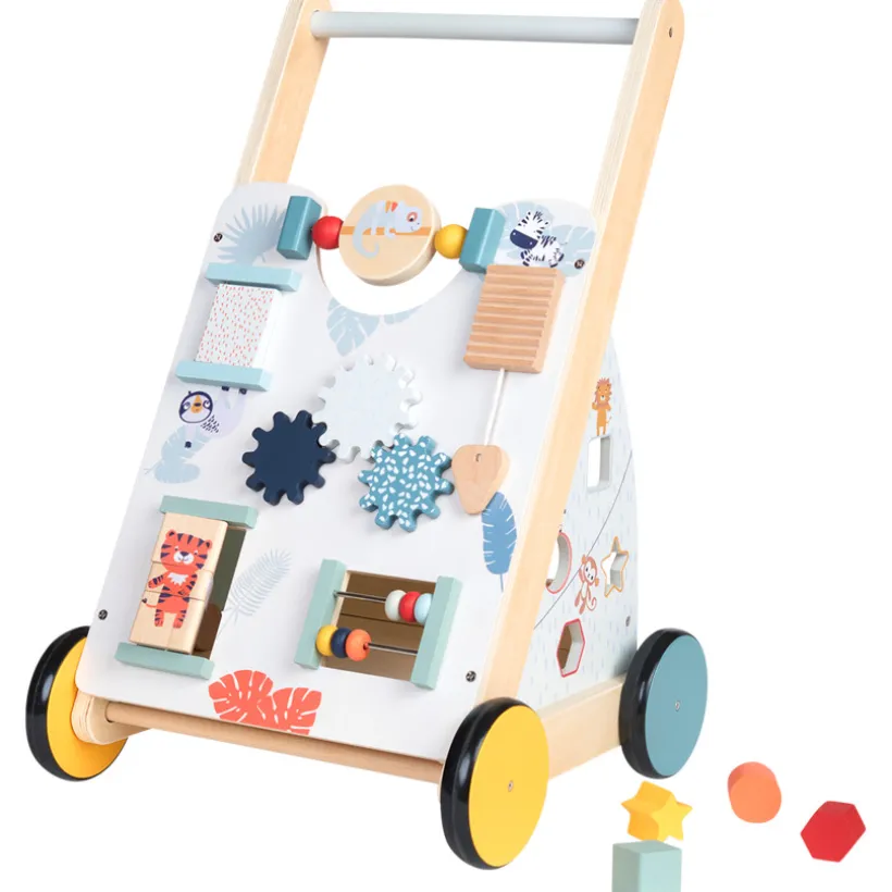 Chariot de marche et d'activités en bois Happy Wild