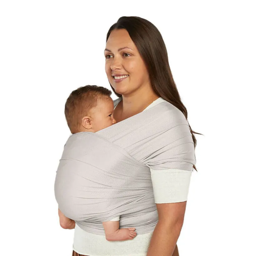 Écharpe de portage en mesh Aura soft grey