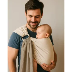 Écharpe de portage sans nœud Tricot Sling Latte Macchiato