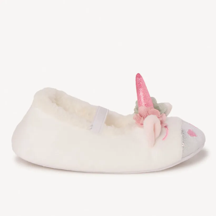 Chausson avec élastique et tête de licorne pour bébé fille