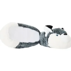 Chausson gris et blanc visuel chien pour garçon