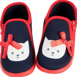 Chaussons avec print chat et noeud fantaisie pour bébé fille