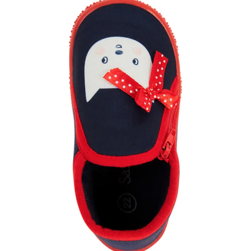 Chaussons avec print chat et noeud fantaisie pour bébé fille