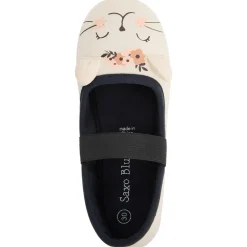 Chaussons Babies écru avec oreilles de chat pour bébé fille