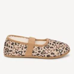 Chaussons babies imprimé cœurs/léopard pour fille