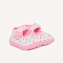 Chaussons babies imprimé fleuri pour bébé fille