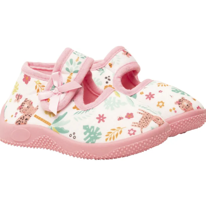 Chaussons babies à scratch imprimé jungle pour bébé fille