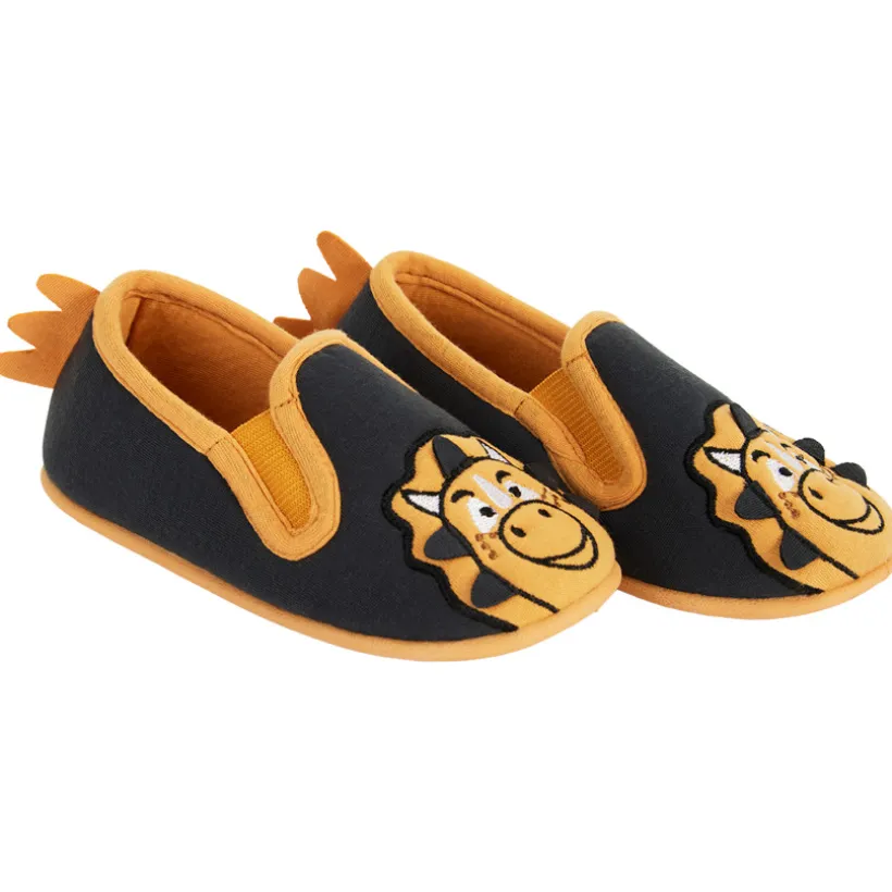 Chaussons bas bicolores dinosaure pour garçon