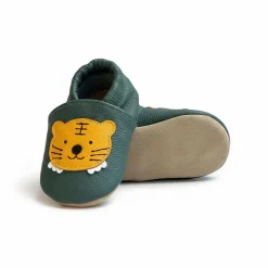 Chaussons bébé en cuir 18-24M Léo le lionceau vert