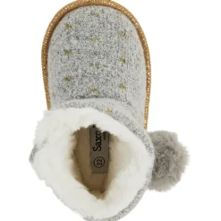 Chaussons bottes avec pompons pour bébé fille