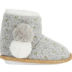 Chaussons bottes avec pompons pour bébé fille