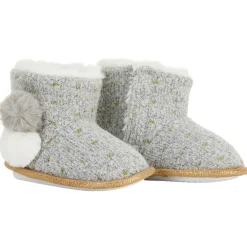 Chaussons bottes avec pompons pour bébé fille