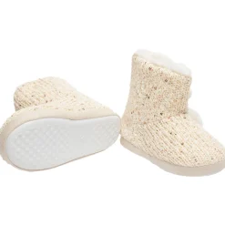 Chaussons bottes en maille à sequins fourrés pour fille