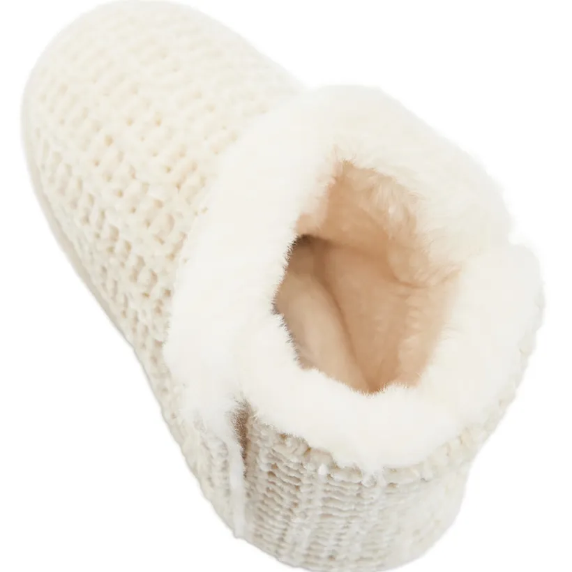 Chaussons bottes en tricot avec décos pailletée pour fille
