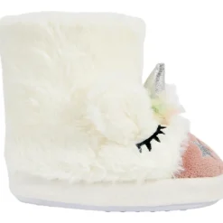 Chaussons bottes à fausse fourrure licorne pour fille
