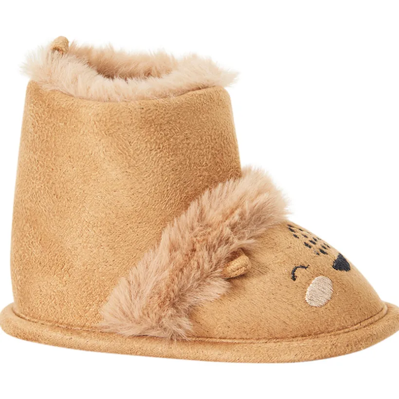 Chaussons bottes fourrés lion pour bébé garçon