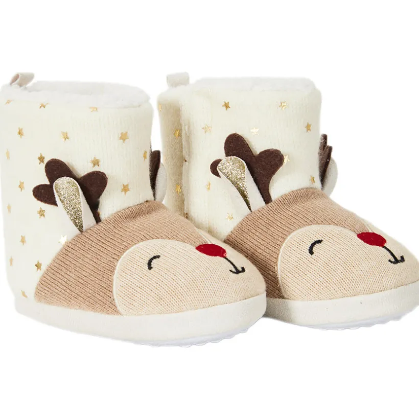 Chaussons bottes renne de Noël pour bébé fille