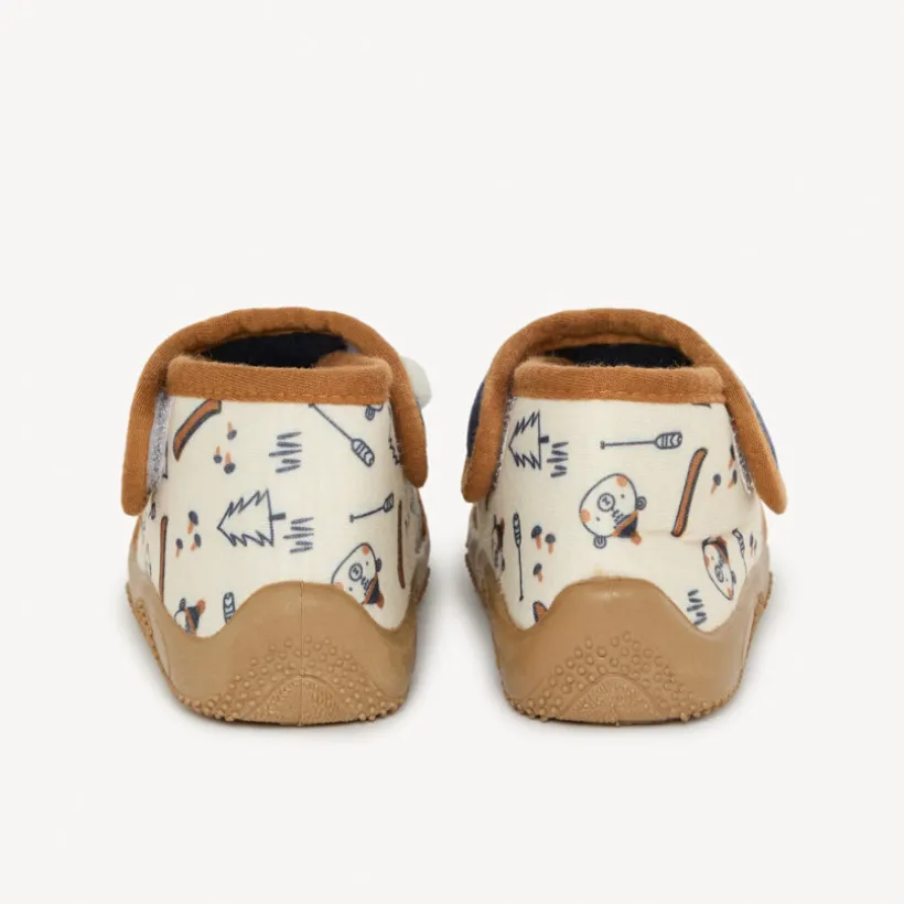 Chaussons bottillons patch brodé ours et oreilles en relief pour garçon