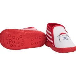 Chaussons bottillons rayés ours de Noël pour bébé