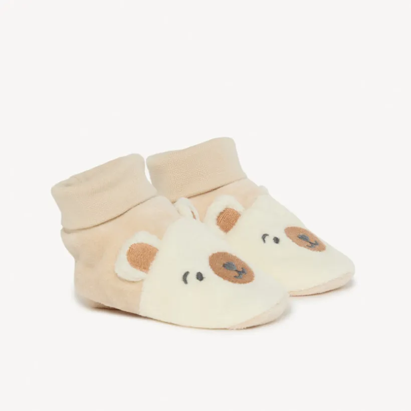 Chaussons ludiques en velours ours pour bébé