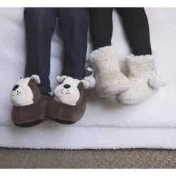 Chaussons peluche chien pour enfant garçon