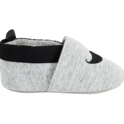 Chaussons souples broderie moustache pour bébé garçon