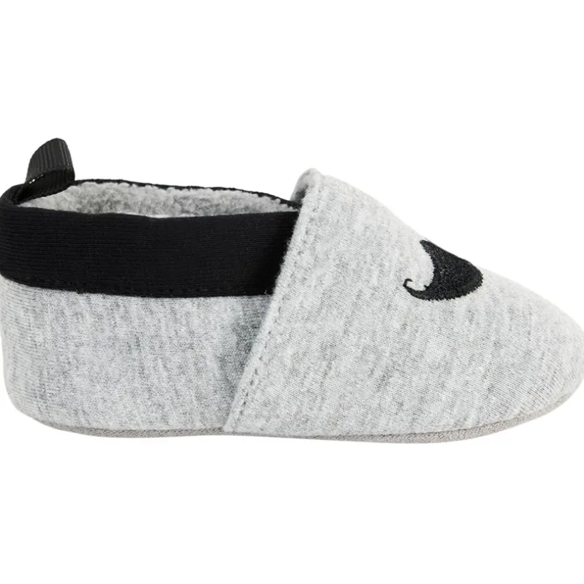Chaussons souples broderie moustache pour bébé garçon