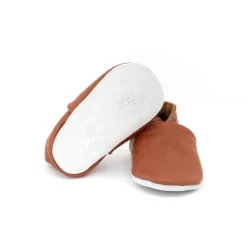 Chaussons souples 3-6M en cuir Babysoft cognac