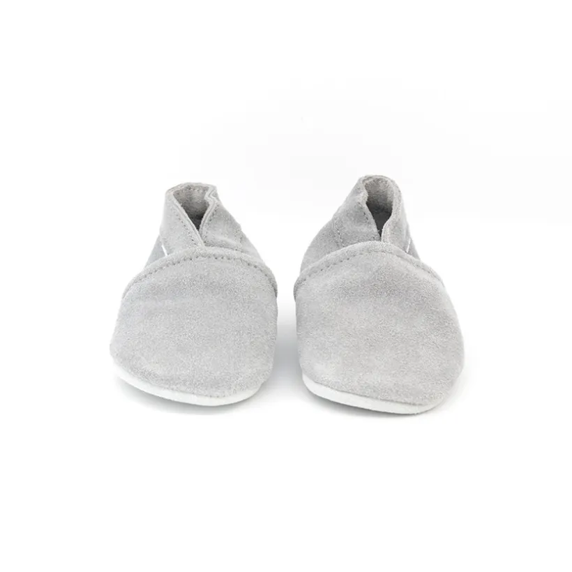 Chaussons souples 6-12M en suède Babysoft sky