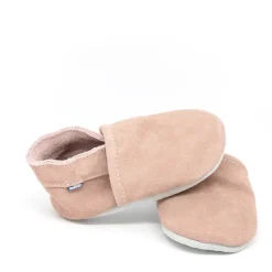 Chaussons souples 0-3M en suède Babysoft antique
