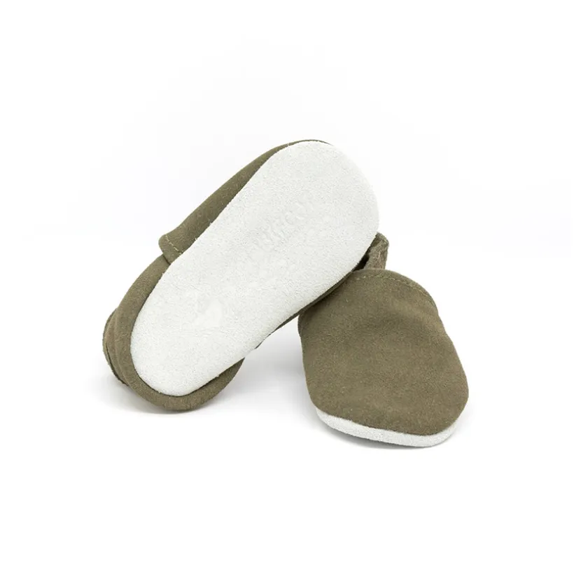 Chaussons souples 3-6M en suède Babysoft trebol
