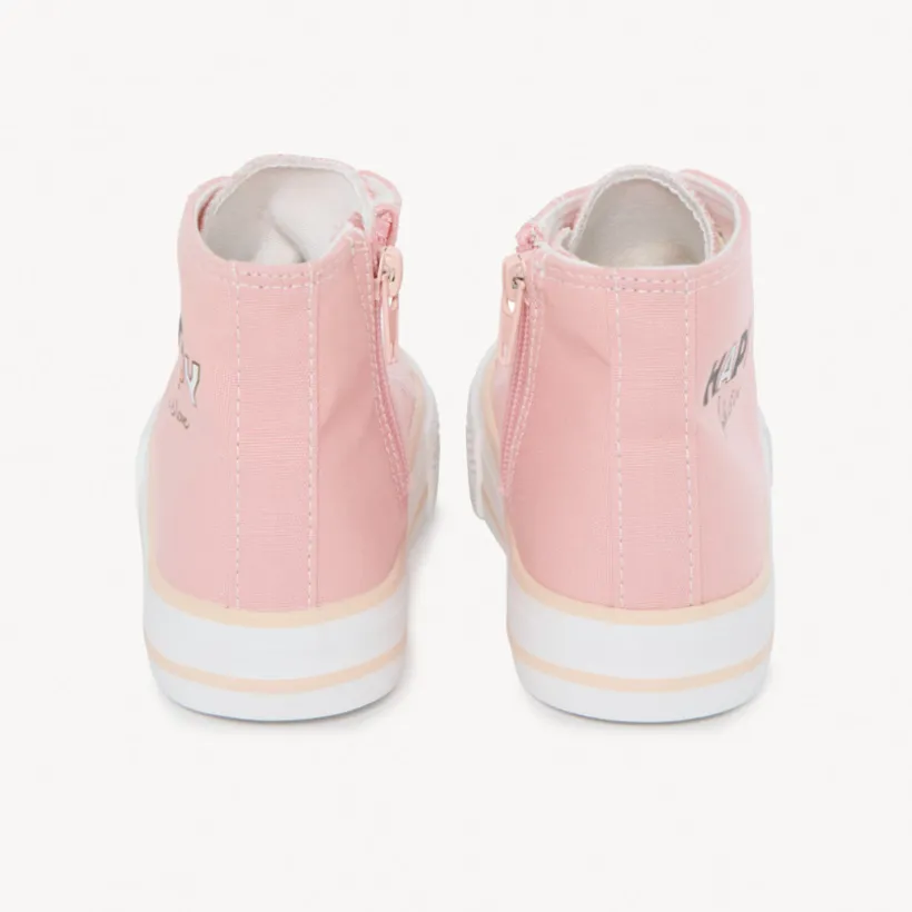 Chaussures en toile montante à zip et lacets fantaisie pour fille
