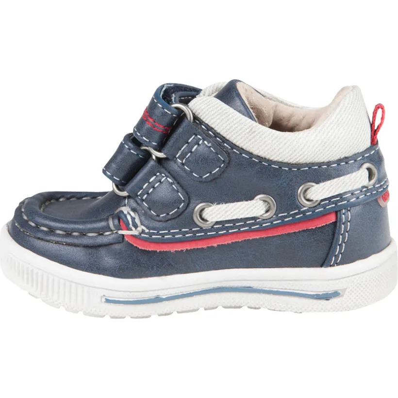Chaussures forme bateau aspect cuir à scratchs