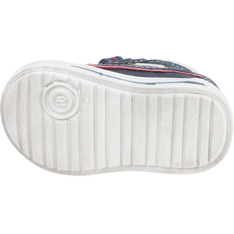 Chaussures forme bateau aspect cuir à scratchs