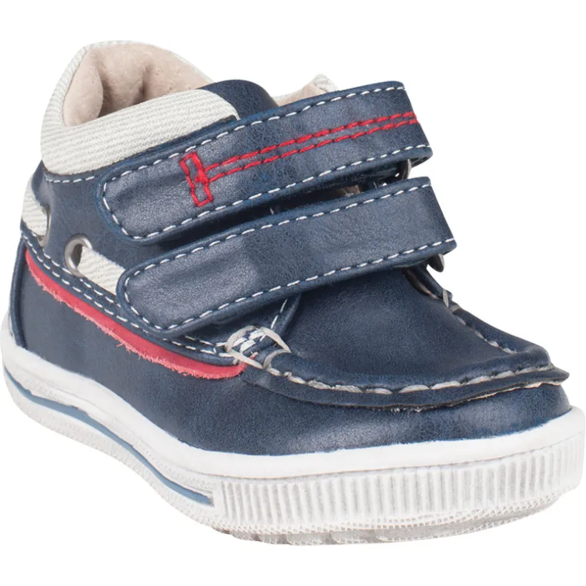 Chaussures forme bateau aspect cuir à scratchs