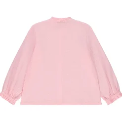 Chemise brodée à manches longues bouffantes pour fille