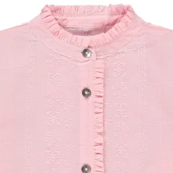 Chemise brodée à manches longues bouffantes pour fille