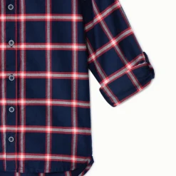 Chemise à carreaux et manches rétractables pour garçon