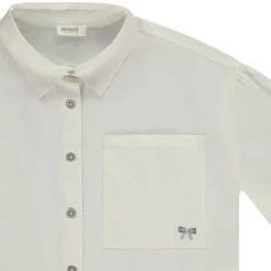 Chemise courte à manches longues bouffantes pour fille