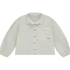 Chemise courte à manches longues bouffantes pour fille